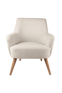 Vita - Fabric and Wood Armchair - Beige