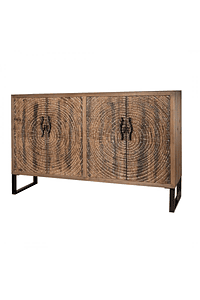 Maui - Engraved Wood Cupboard - Four Doors