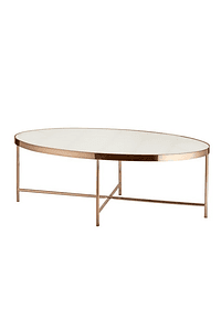 Jude - Oval Table in Metal and Tempered Glass
