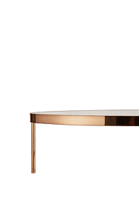 Jude - Oval Table in Metal and Tempered Glass