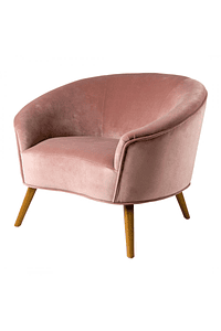 Glam - Fabric and Wood Armchair - Pink