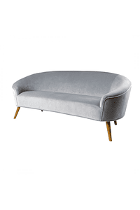 Glam - Fabric and Wood Sofa - Gray