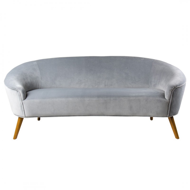 Glam - Fabric and Wood Sofa - Gray