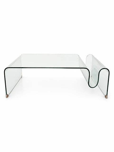 Mesa cristal plegado revistero