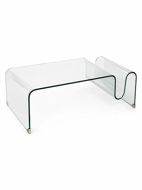Mesa cristal plegado revistero