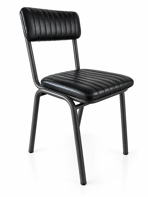 Silla Cuero Negra
