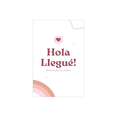 Tarjeta agradecimiento "Hola, llegué" 6x9cm