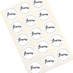 Pack 100 Stickers "Gracias" Para Negocios 4x4 cm - Zacos