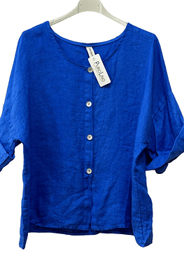 Blusa Lino - Azulino