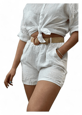 Short Lino - Blanco