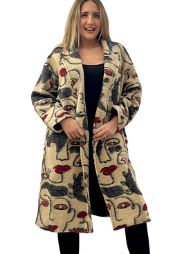 Abrigo Rostro Oversize - Beige