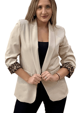 Blazer Animal Print - Beige