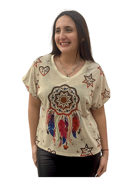 Polera Estampada con Brillo