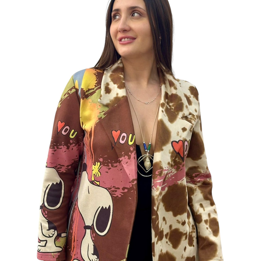 Blazer Gamuza Estampado