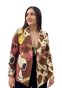 Blazer Gamuza Estampado