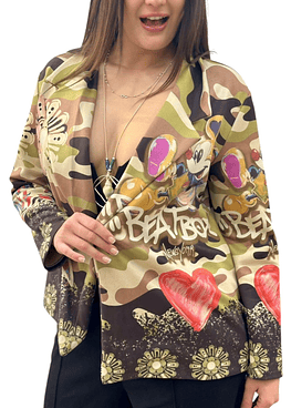 Blazer Gamuza Estampado - Estampado5