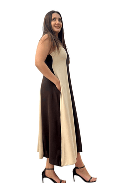 Vestido BiColor - Café