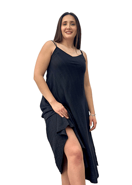 Vestido Pabilo Liso - Negro