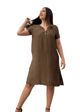 Vestido Boton con Manga
