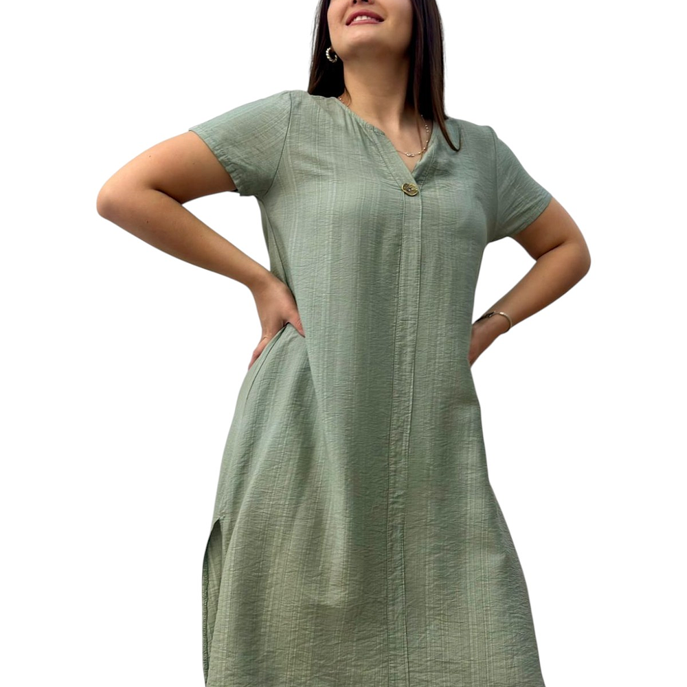 Vestido Boton con Manga