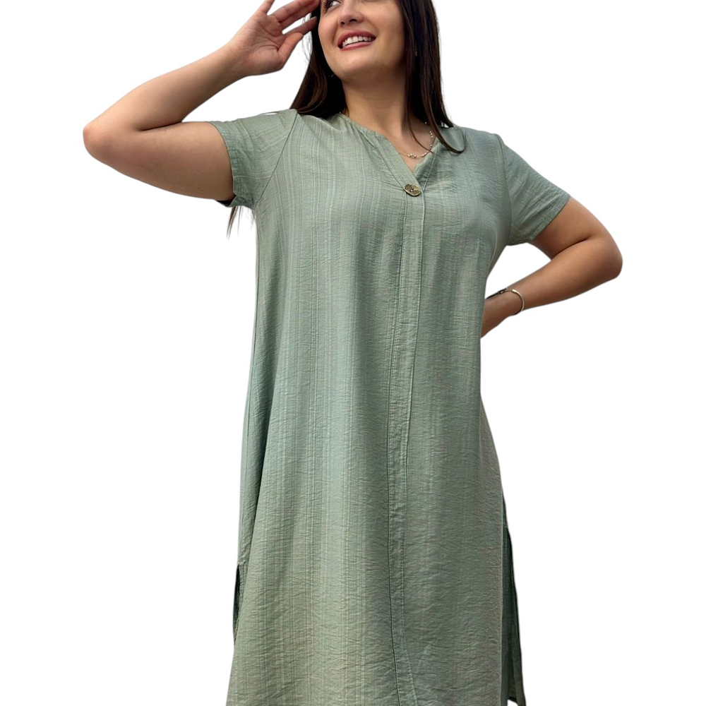 Vestido Boton con Manga