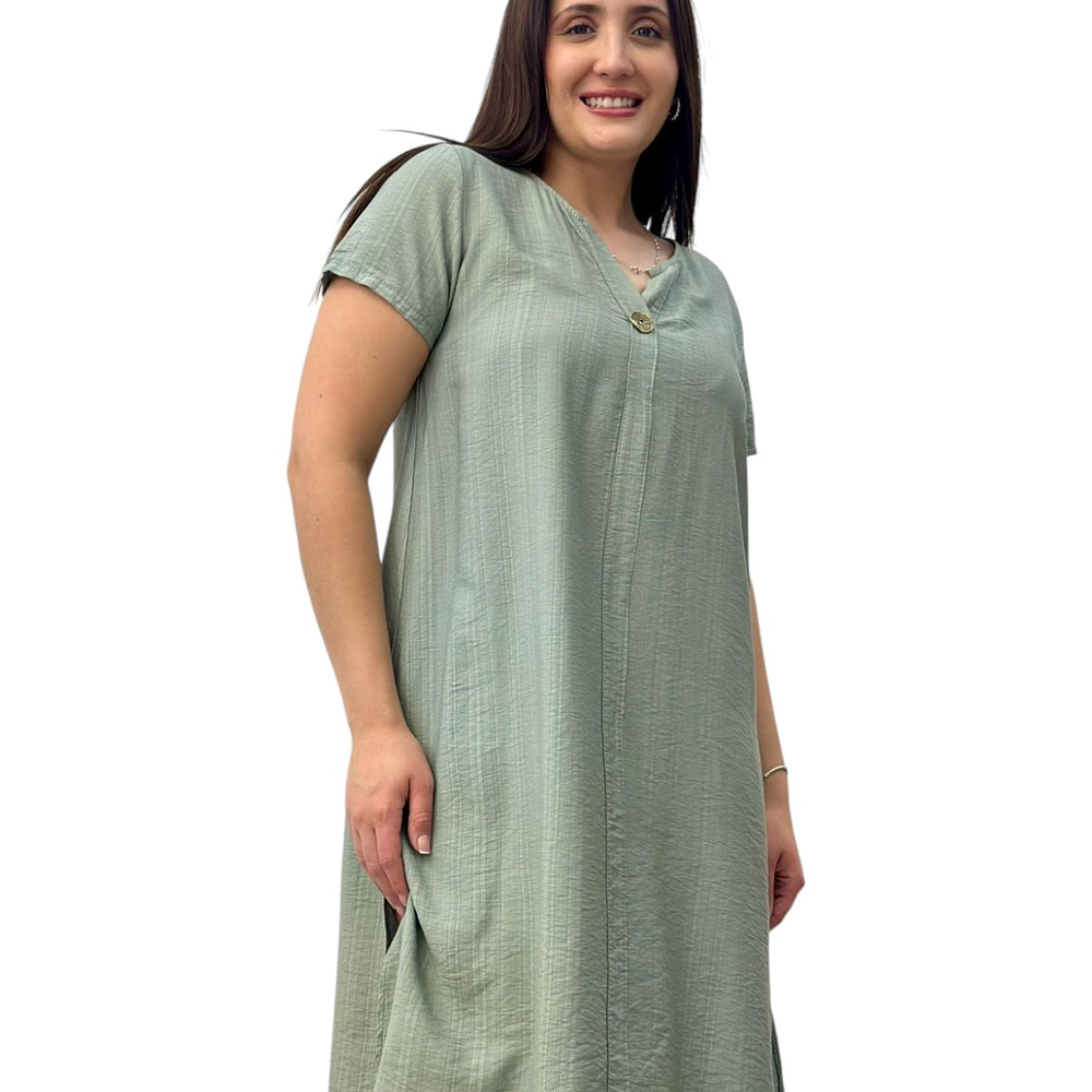 Vestido Boton con Manga