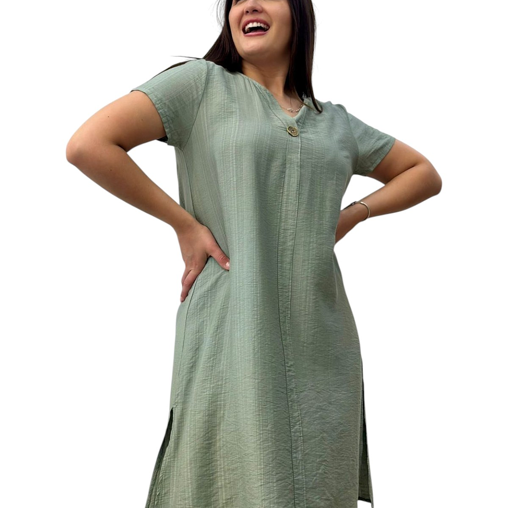 Vestido Boton con Manga