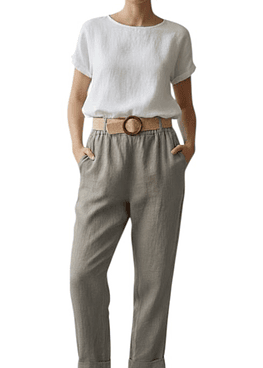 Pantalón Lino 100% - Fango
