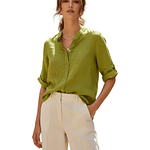 Blusa Lino Manga 3/4			