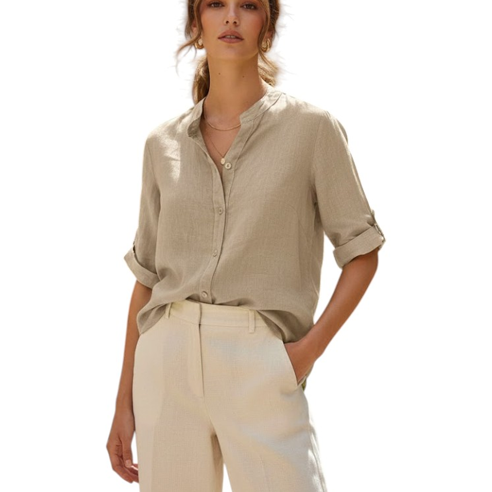 Blusa Lino Manga 3/4			