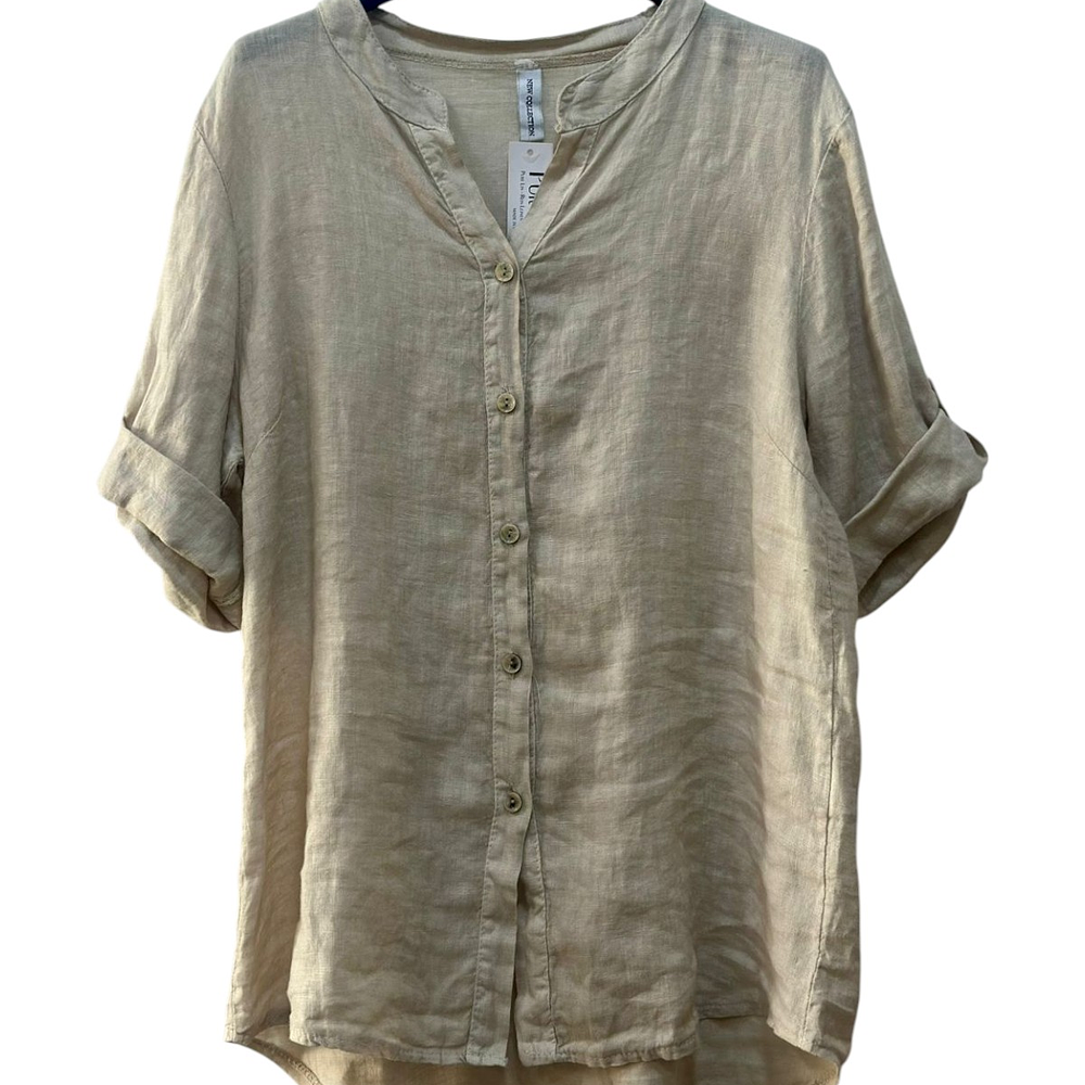Blusa Lino Manga 3/4			