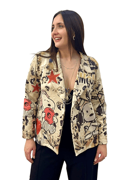 Blazer Gamuza Estampado
