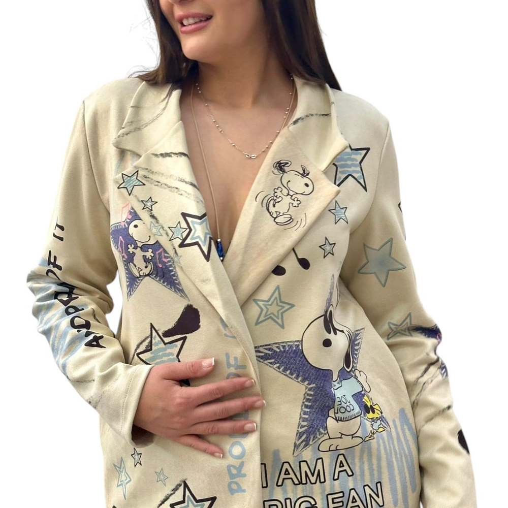 Blazer Gamuza Estampado