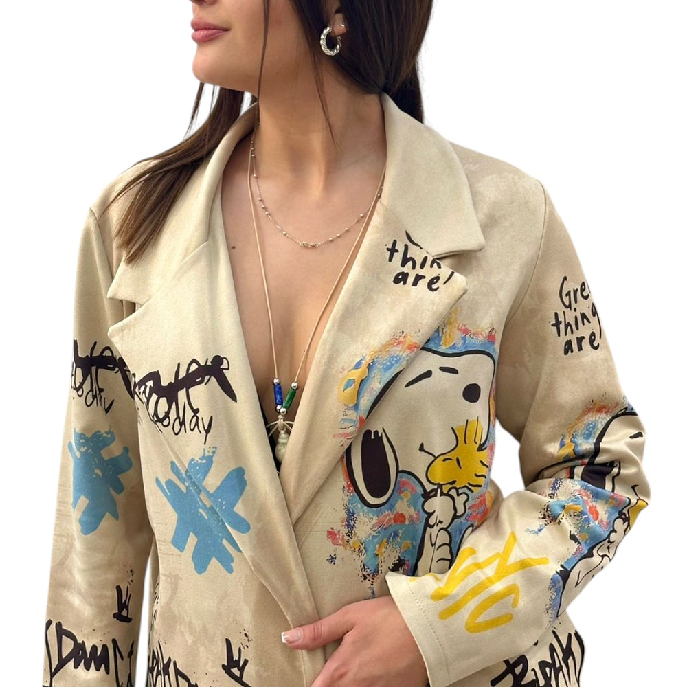 Blazer Gamuza Estampado