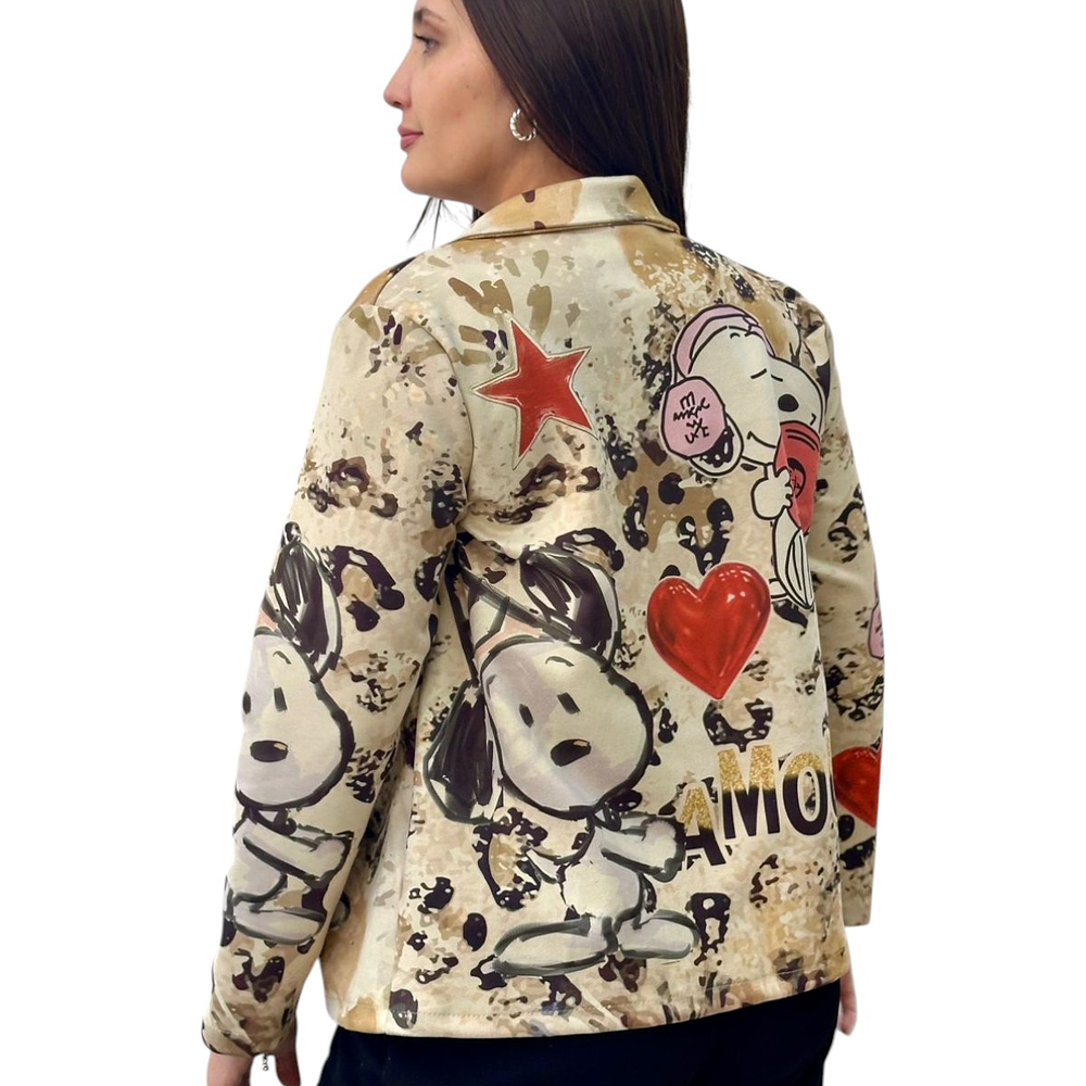 Blazer Gamuza Estampado