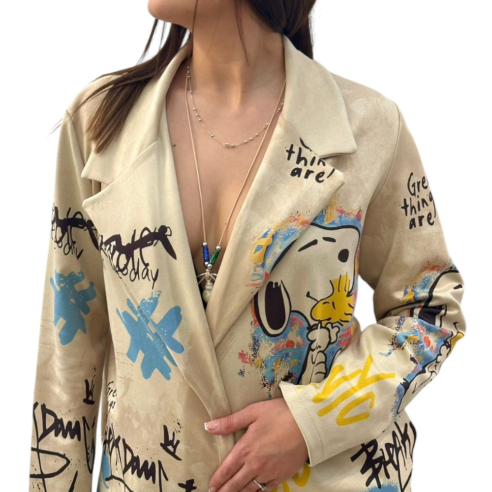 Blazer Gamuza Estampado