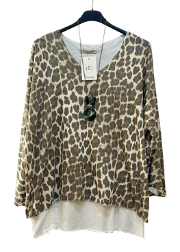 Bluson mentiroso Print - Marron