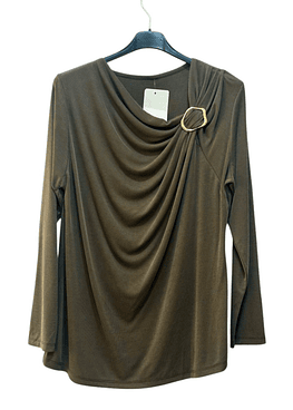 Blusón Broche - Café