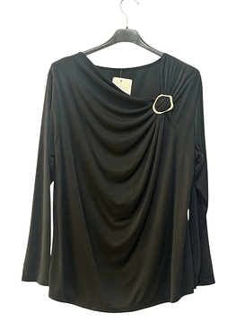 Blusón Broche - Negro