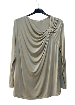 Blusón Broche - Beige