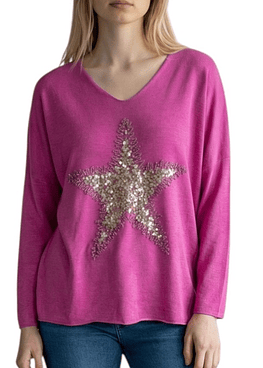 Bluson Estrella Brillo  - Fucsia