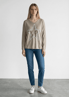 Bluson Estrella Brillo  - Beige