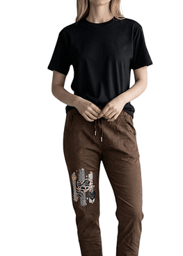 Joggers Corazon Print					 - Marron