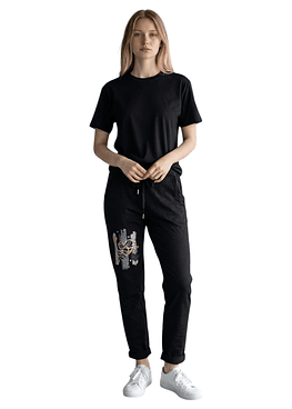 Joggers Corazon Print					 - Negro