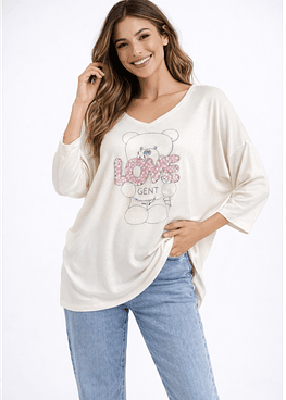 Bluson Oso Love		 - Blanco