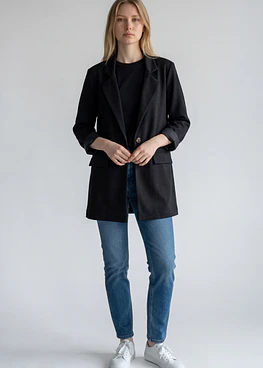 Blazer Gamuza New - Negro