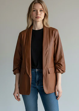 Blazer Ecocuero - Café