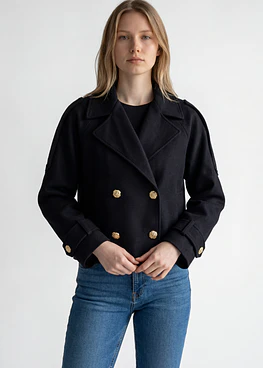 Chaqueta Corta de Paño - Negro