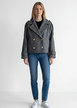 Chaqueta Corta de Paño - Gris