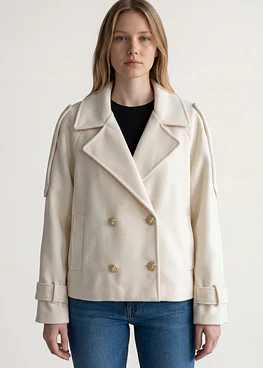 Chaqueta Corta de Paño - Blanco